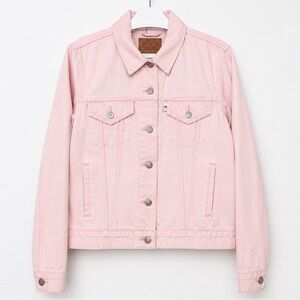 Levi’s Fresh Premium Original Trucker Jacket Blush Pink Denim NWT Size L